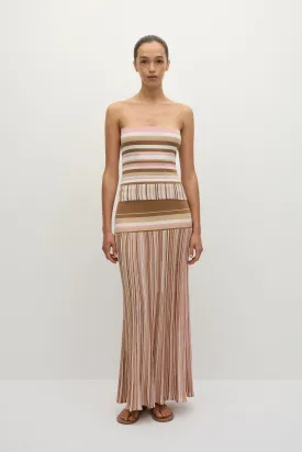 Citara Skirt Puce Sepia Stripe