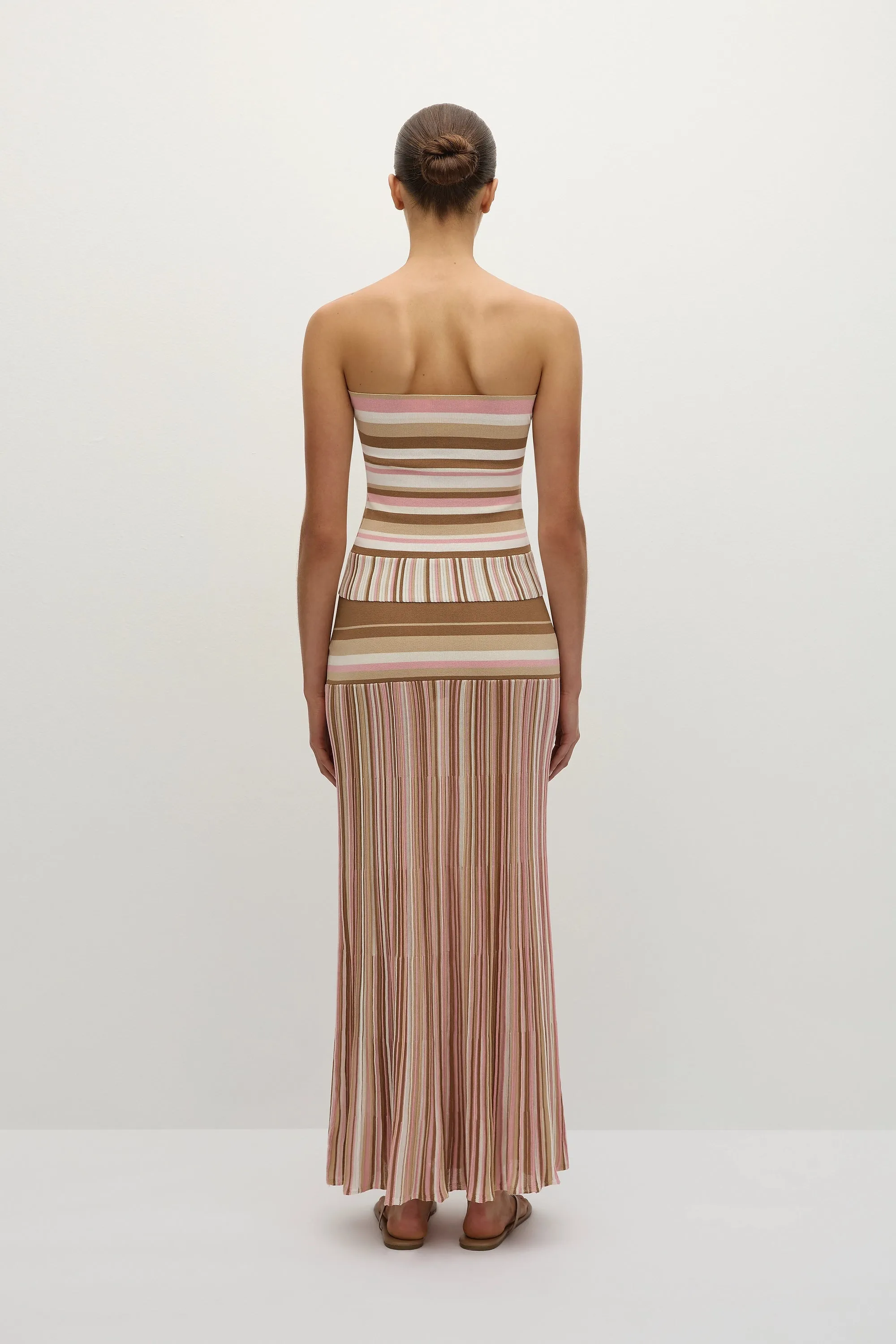 Citara Skirt Puce Sepia Stripe