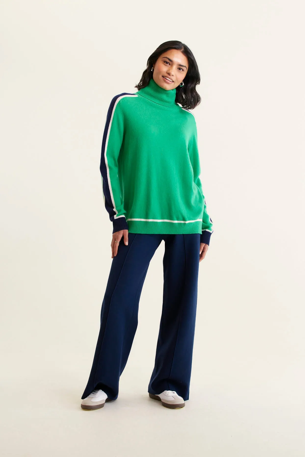 Highline Merino Cashmere Sweater In Jade