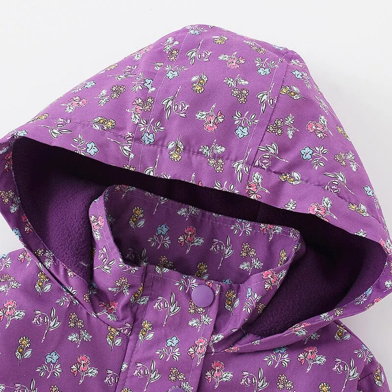 Lucy Floral Fleece Hooded Jacket