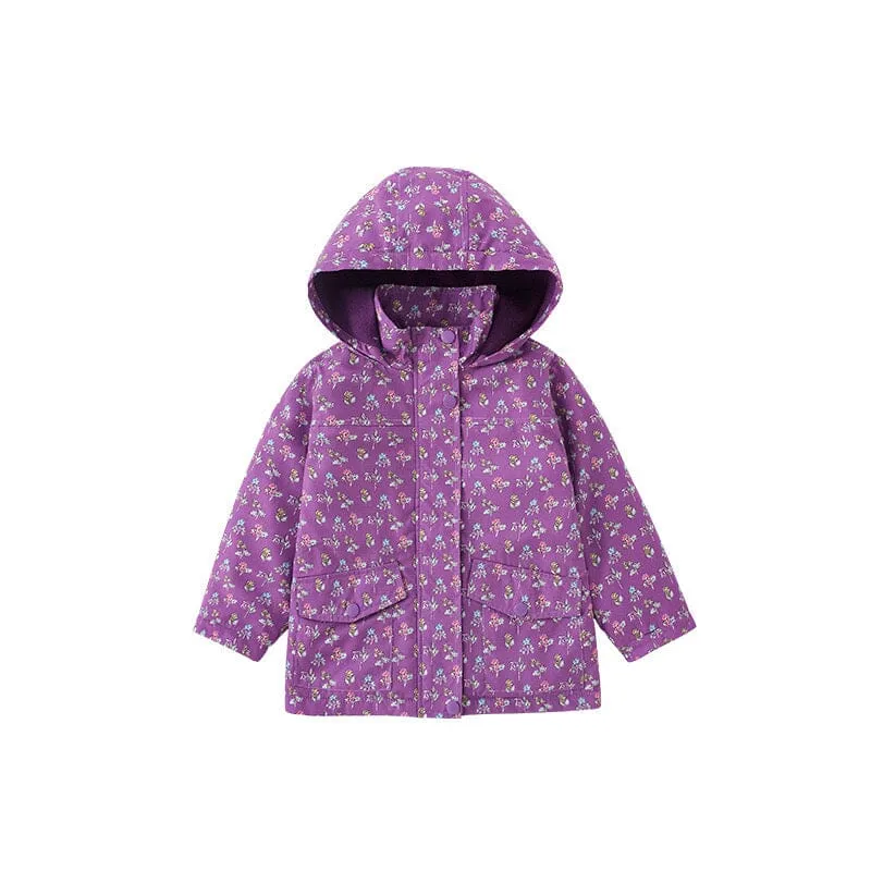 Lucy Floral Fleece Hooded Jacket