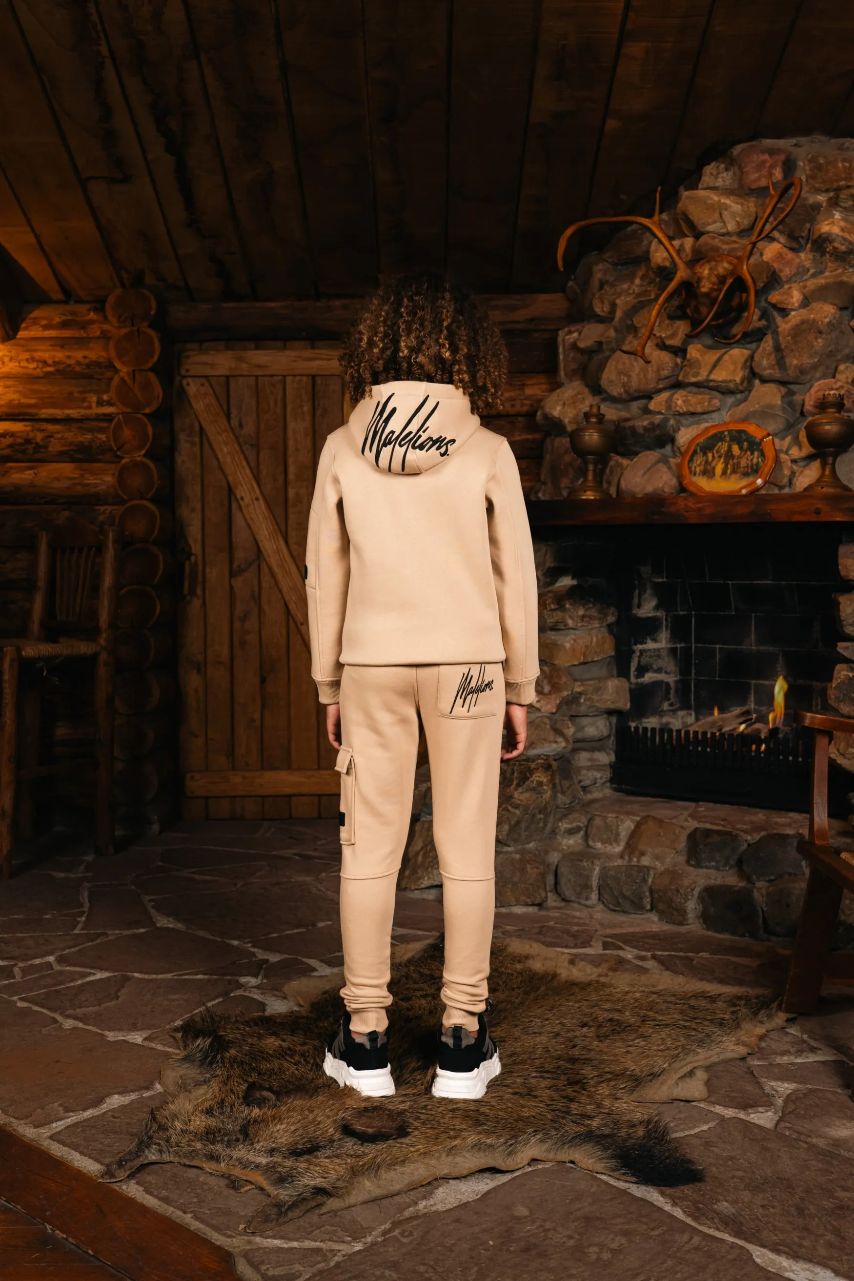 Malelions Junior Cargo Hoodie | Light Brown