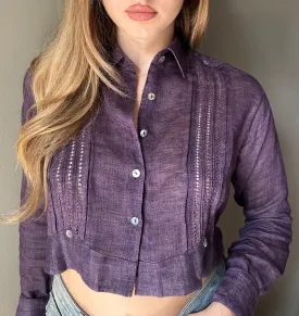 Purple Haze Crop Guayabera