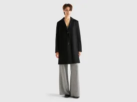 Relaxed Fit Button Down Solid Longline Coat
