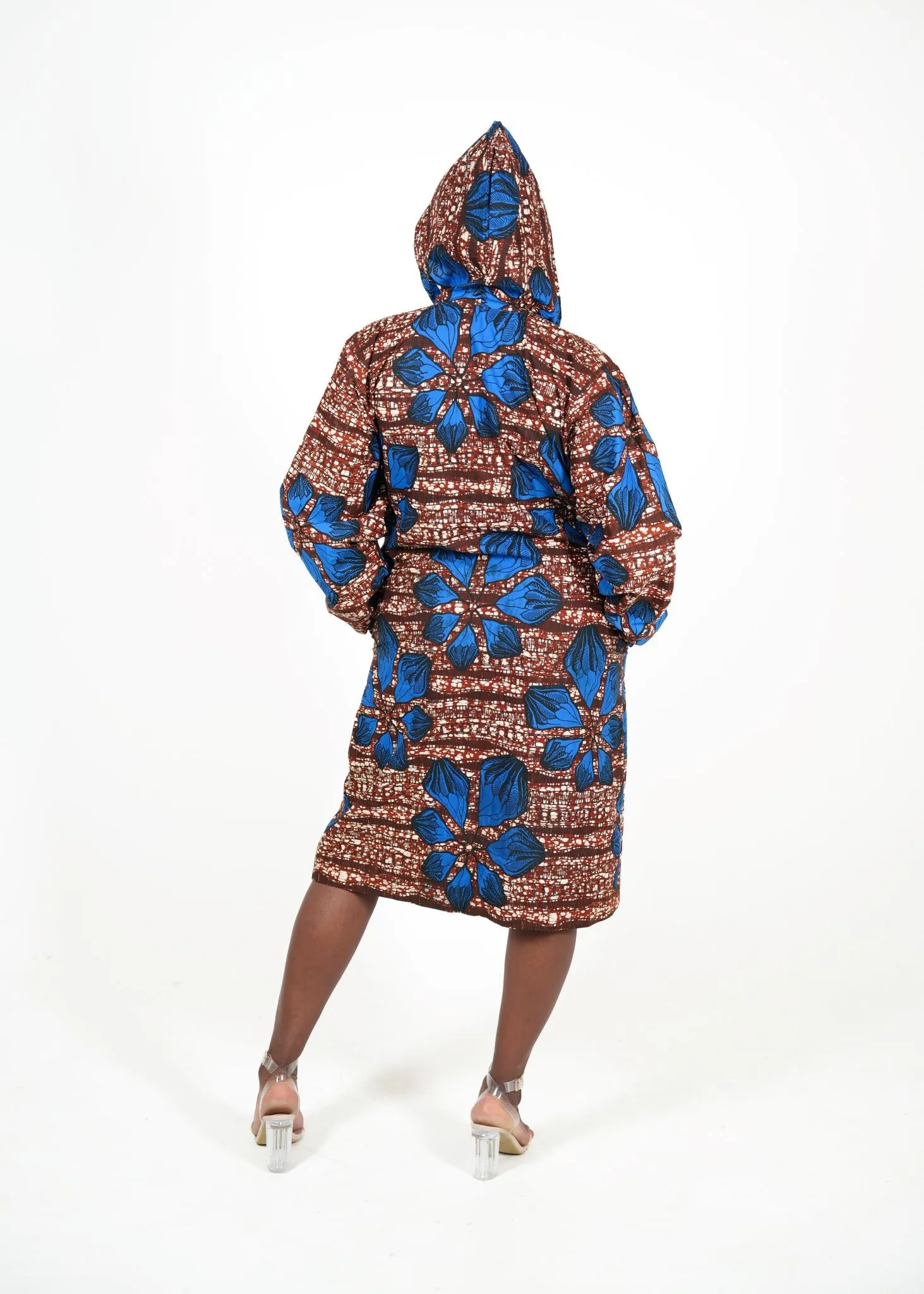 Royal Bloom Hooded African Print Coat