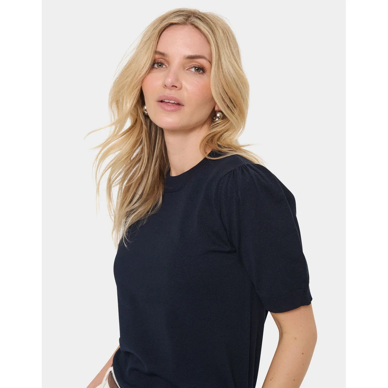 SAINT TROPEZ - Mila SS Pullover Knit  Black
