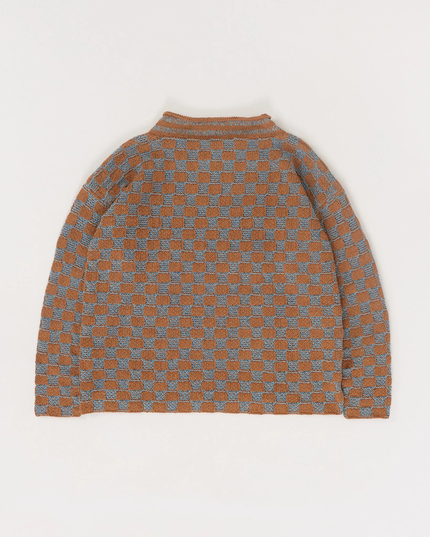 Twinsun Knit Rollneck - Indigo Checker