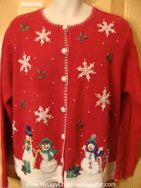 Ugly Christmas Sweater Snowmen in Winter Wonderland