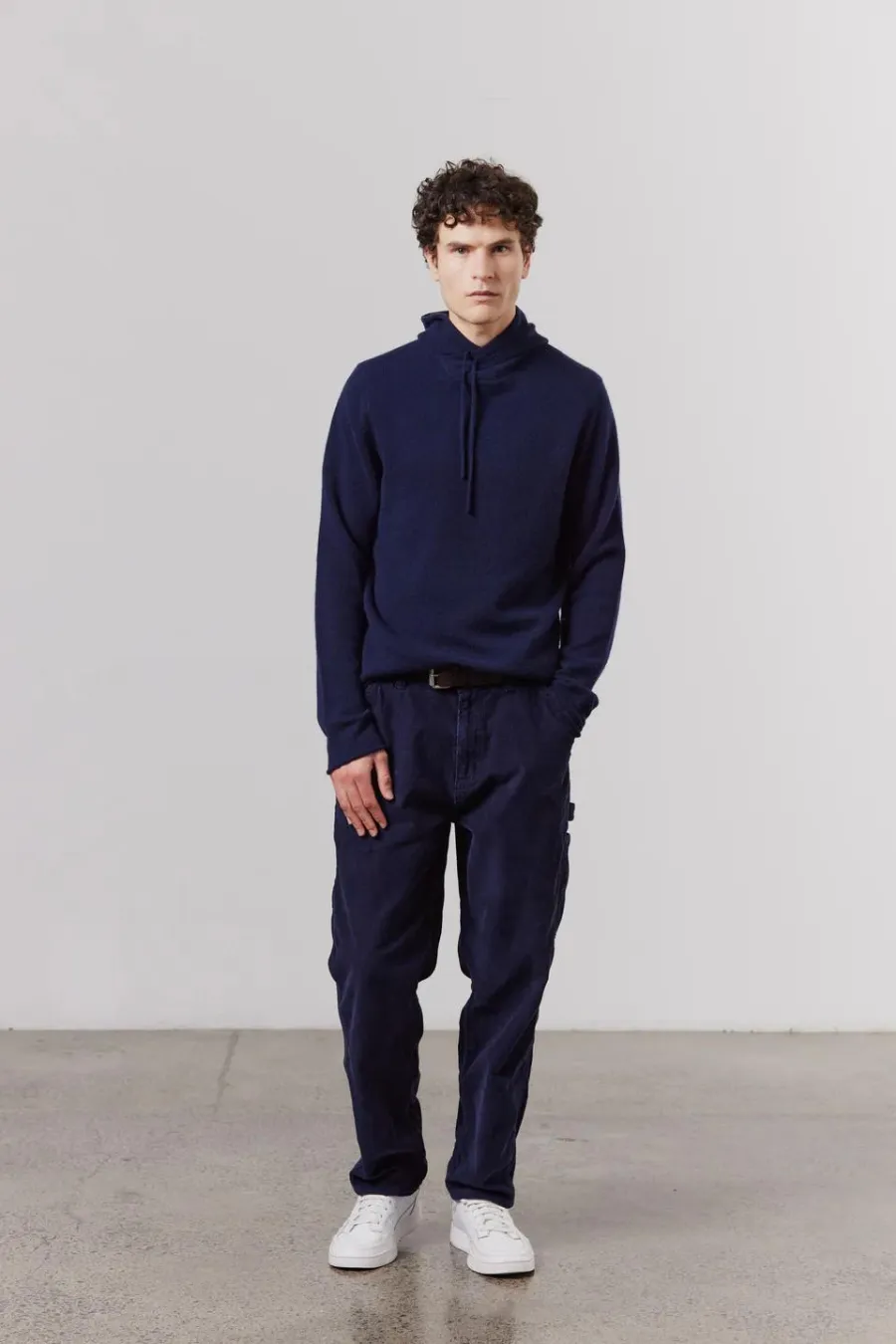 Unisex Cashmere Hoodie Navy